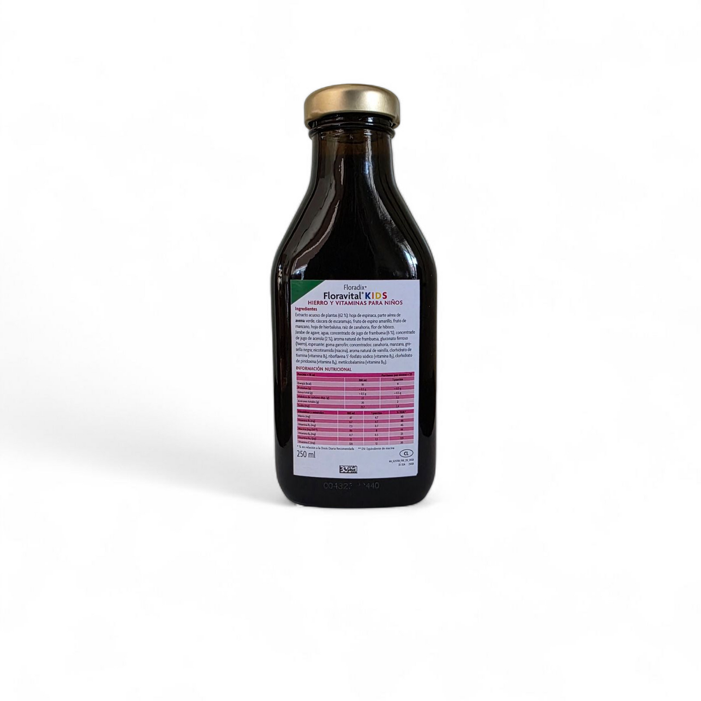 Suplemento de Floradix Floravital Kids de SalusFlora en frasco con gotas para niños, con ingredientes naturales y vitamina B12